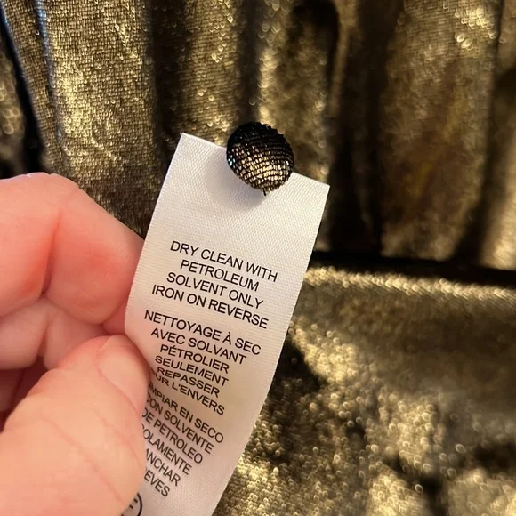 FRAME gorgeous gold metallic velvet mini dress - Picture 7 of 8